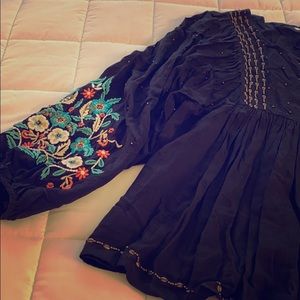 Beaded and Embroidered Anthropologie Top